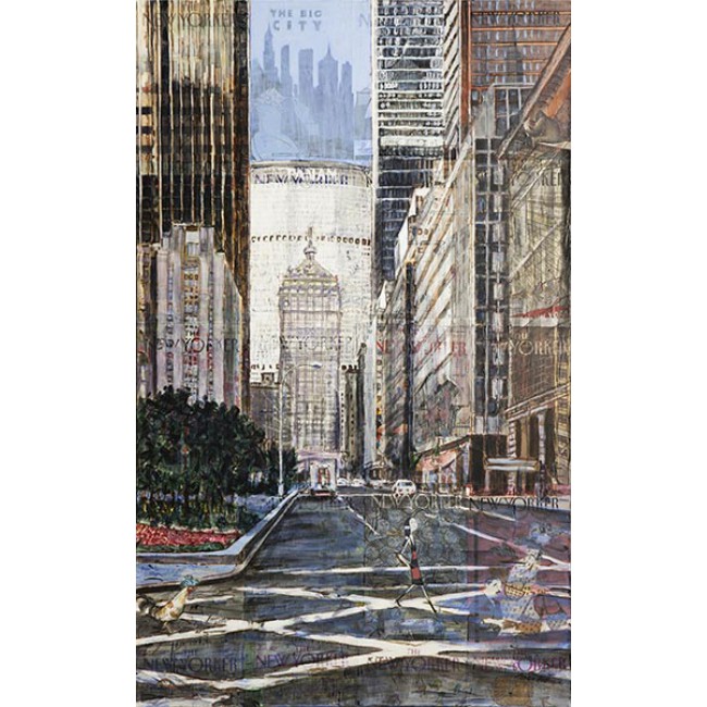 Park Ave 48x30 Acrylic on New Yorker Covers