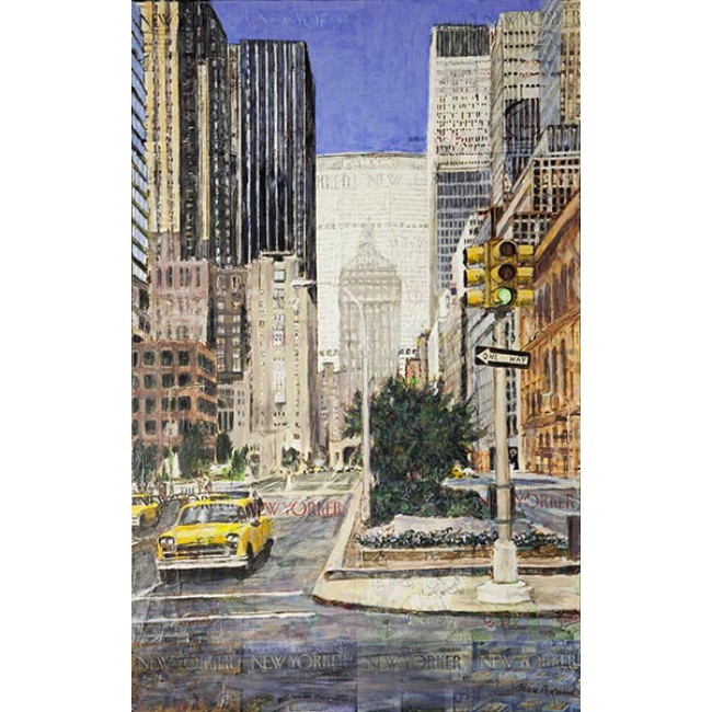 Park Avenue 2 48x30 Acrylic over New Yorker Covers