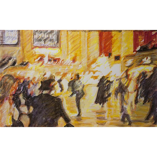 Rush Hour Grand Central Station 30x48 Acrylic on Canvas